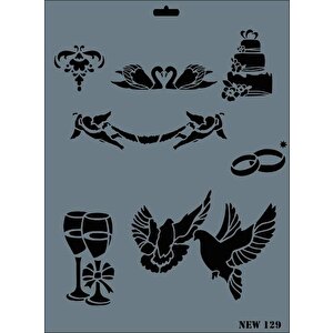 Rich New Seri N-129 Stencil 35x25 Cm