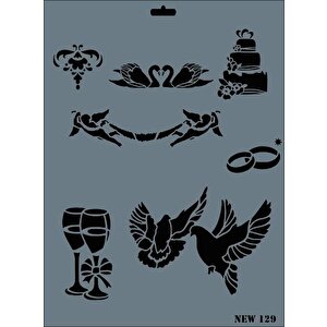 Rich New Seri N-129 Stencil 35x25 Cm