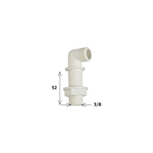 Klozet Temiz Su Giriş Dirseği 5,2 Cm 3/8
