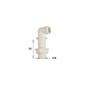 Klozet Temiz Su Giriş Dirseği 5,2 Cm 3/8