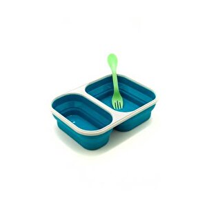 Eco Vessel Smashbox Çift Hazneli Katlanır Tabak-mavi̇