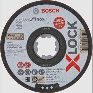 Bosch Xlock İnox Kesici 115x1x22,23 Mm