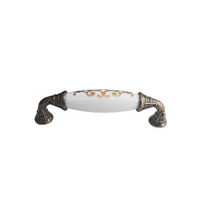 Klasik Silindir Kulp Antik Sarı 96 Mm