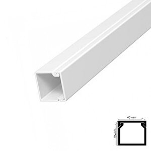 Kablo Kanalı 40x25 Mm 2 Metre Yapışkan Bantlı 4 Adet