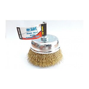 Hawk Ha10149 Pimli Sarı Tel Çanak Fırça 75 Mm