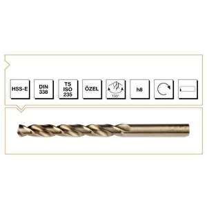 Makina Takım Hss-e Altın Seri İnox Delme Matkap Ucu 10 Mm