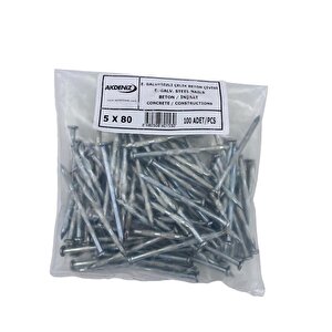 Akdeniz 5x80 Kanallı Çelik Çivi 100 Lü