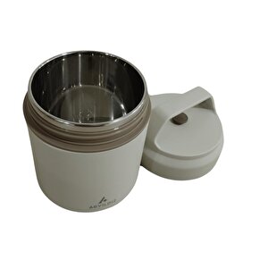 Bento Yuvarlak Lunch Box Yemek Termosu Bej 420 Ml