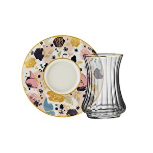 1453 Potpuri Optik 12 Parça 6 Kişilik Çay Seti 110 Ml Ar263730