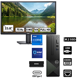 Vostro 3030 I7-12700 64 Gb 2 Tbssd Uhd Graphics Freedos + 24" Fhd 5ms Monitör N6007vdt3030mtu_se2425hbt26