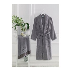 Havlulu Bornoz Seti 2 Parça (bornoz + Yüz Havlusu) L/XL