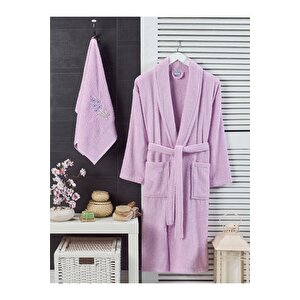 Havlulu Bornoz Seti 2 Parça (bornoz + Yüz Havlusu) L/XL