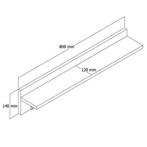 Ferniso Mobilya 80 Cm Duvar Askılık Beyaz