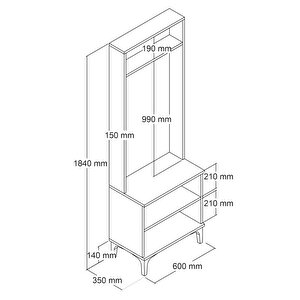 Ferniso Mobilya 80 Cm Duvar Askılık Çam