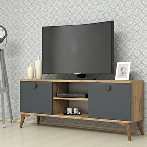 Mobilya 120 cm  Tv Ünitesi Çam-Antrasit