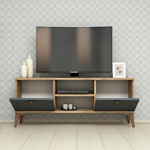 Mobilya 120 cm  Tv Ünitesi Çam-Antrasit
