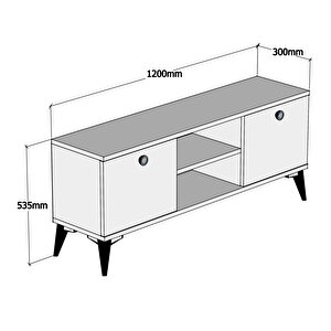 Mobilya 120 Cm Tv Ünitesi Çam-mermer Desen