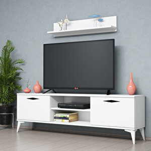 Mobilya 160 Cm Tv Ünitesi ( Raflı) Full Beyaz
