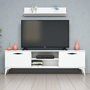 Mobilya 160 Cm Tv Ünitesi ( Raflı) Full Beyaz