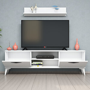 Mobilya 160 Cm Tv Ünitesi ( Raflı) Full Beyaz