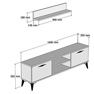 Ferniso Mobilya 160 Cm Tv Ünitesi ( Raflı) Full Beyaz