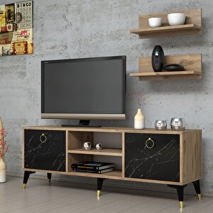 Mobilya 138 cm Tv Ünitesi Çam-Mermer Desen