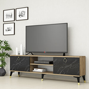 Mobilya 160 cm Tv Ünitesi Çam-Mermer Desen