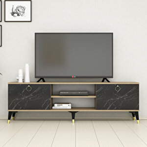 Mobilya 160 cm Tv Ünitesi Çam-Mermer Desen