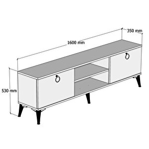 Ferniso Mobilya 160 cm Tv Ünitesi Çam-Mermer Desen