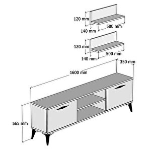 Ferniso Mobilya 160 Cm Tv Ünitesi (raflı) Hud-beyaz