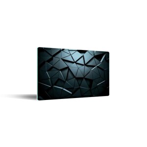 30x40 Cm Cam Kesme Tahtası Siyah Üçgenler