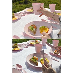 Katlı Piknik Seti Pembe