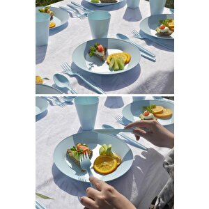 Çantalı Piknik Seti Mavi 30 Parça