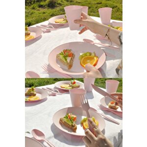 Çantalı Piknik Seti Pudra 30 Parça