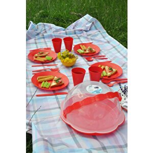 Papatya Piknik Seti 22 Parça Kırmızı