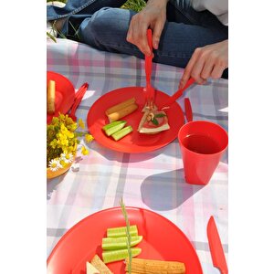Papatya Piknik Seti 22 Parça Kırmızı