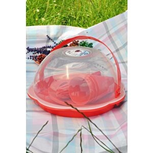 Papatya Piknik Seti 22 Parça Kırmızı