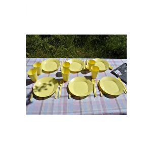 Çantalı Piknik Seti Sarı 30 Parça