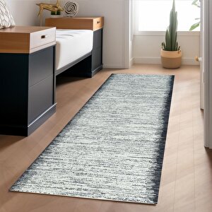 Dijital Baskı Kaymaz Taban Yıkanabilir Kesme Yolluk Oda Salon Mutfak Modern Siyah Beyaz Halı 200x200 cm