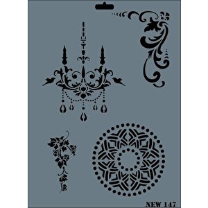 Rich New Seri N-147 Stencil 35x25 Cm