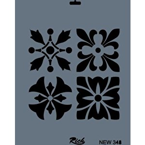 Rich New Seri N-348 Stencil 35x25 Cm