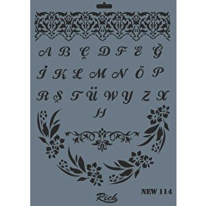 Rich New Seri N-114 Stencil 35x25 Cm