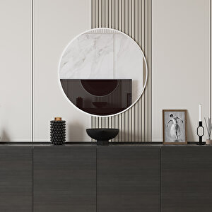 Sephia Yemek Odası Aynası Yuvarlak - Diamond Beyaz 72x2x72 Cm