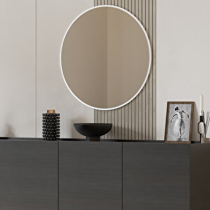 Sephia Yemek Odası Aynası Yuvarlak - Diamond Beyaz 72x2x72 Cm