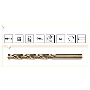 Makina Takım Hss-e Altın Seri İnox Delme Matkap Ucu 5 Mm