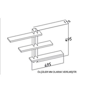 Duvar Rafı Mesk Beyaz Turuncu