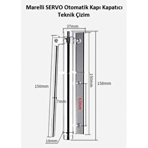 Marelli Servo Otomatik Kapı Kapatıcı Kapı Itme Yayı, Bahçe Kapısı Kapatıcı