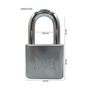 Kale Kd001/10-640 Prinç Asma Kilit 40 Mm Nikel Kaplamalı