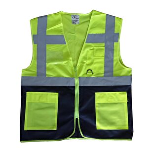 Yönetici İkaz Yeleği Sarı/lacivert Xl Beden