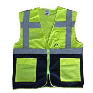 Yönetici İkaz Yeleği Sarı/lacivert Xl Beden